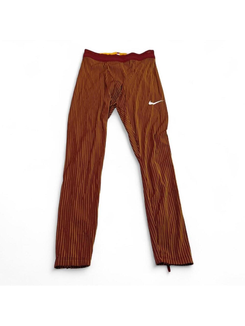 Nike maroon yellow striped Legging